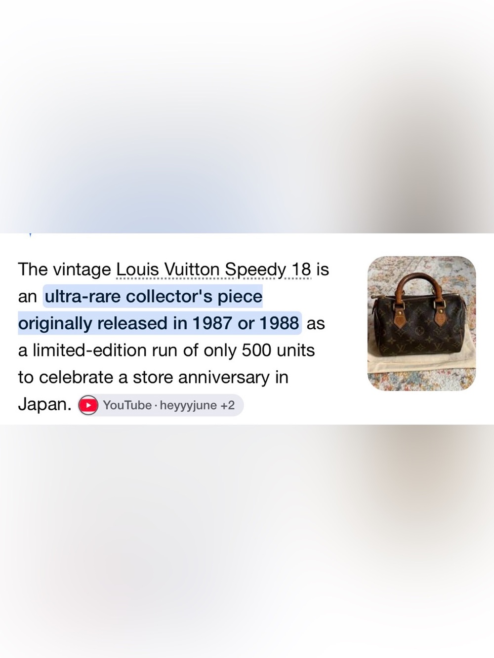 LV Ultra Rare Speedy 18